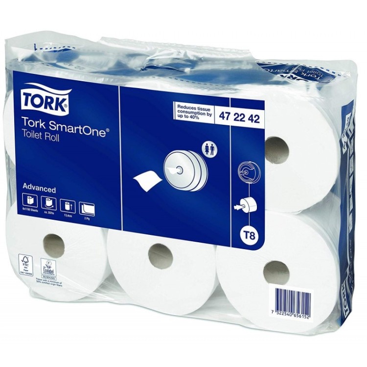 Tork SmartOne TP T8 6 rolí č.472242 - Papírová hygiena Toaletní papír do zásobníků 2 vrstvý